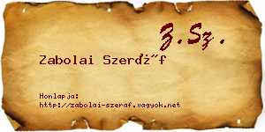 Zabolai Szeráf névjegykártya